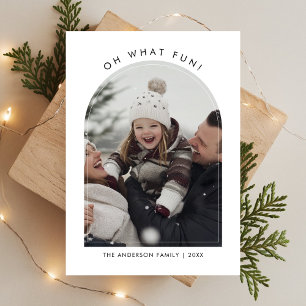 Oh What Fun Christmas Family Baby Fun Green Holiday Card