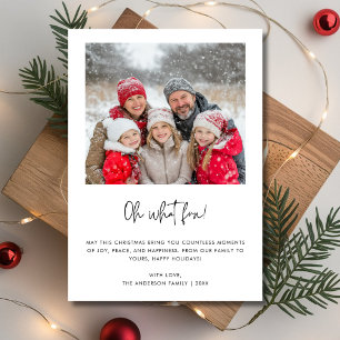 Oh What Fun Christmas Family Baby Photo Sage Green Holiday Card