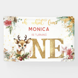 Oh what fun christmas first birthday banner