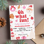 Oh What Fun Christmas First Birthday Invitation<br><div class="desc">Our christmas birthday invitation is the perfect way to invite friends and family to your party. The design features a Santa theme, with plenty of space for all the important details such as the date, time, and location of the party. Perfect for any age, gender and theme of the party,...</div>