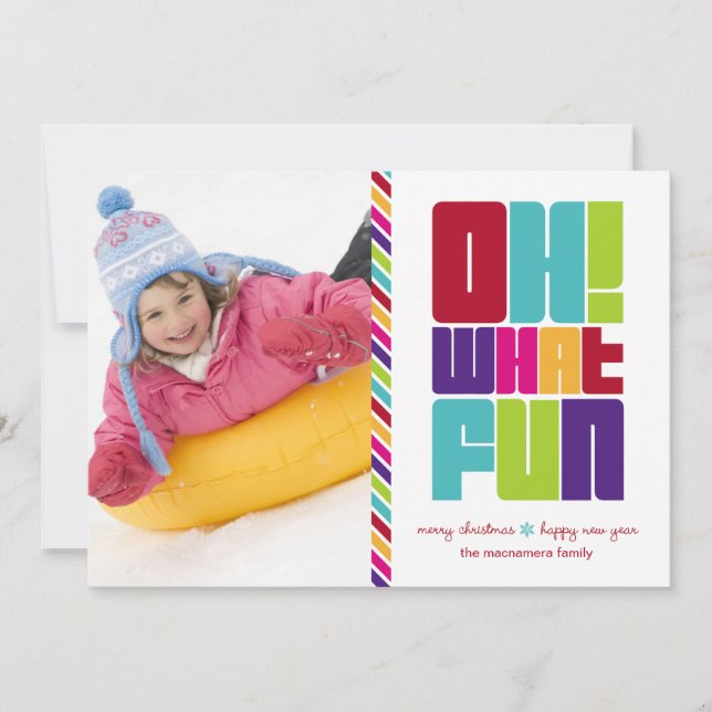 Oh! What Fun Christmas Flat Card (Front)