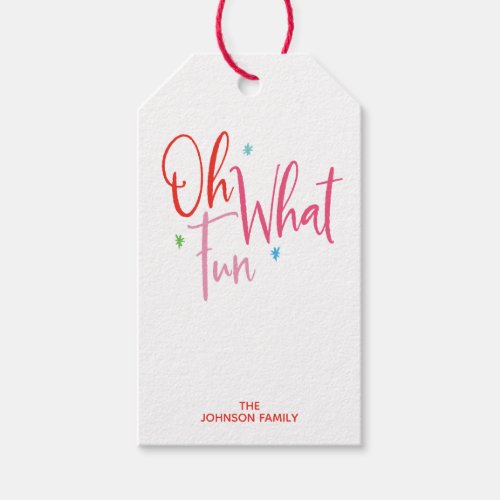 Oh What Fun Christmas Holiday Gift Tags