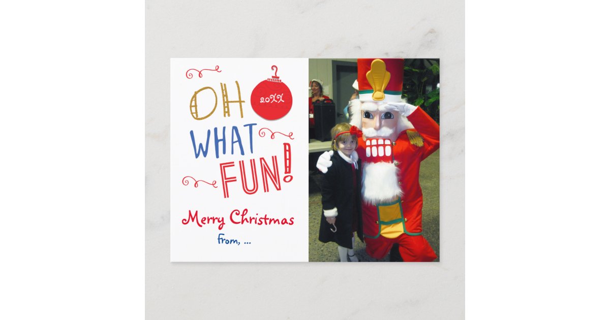 Oh What Fun Christmas Holiday Photo Postcard