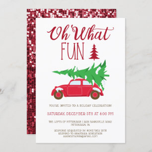 OH WHAT FUN Christmas Party EDITABLE Invitation