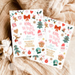 Oh What Fun Christmas Party Girl 1st Birthday  Invitation