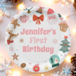 Oh What Fun Christmas Party Girl 1st Birthday  Paper Plates