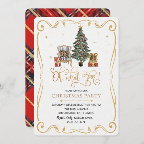 Oh What Fun Christmas Party Invitation