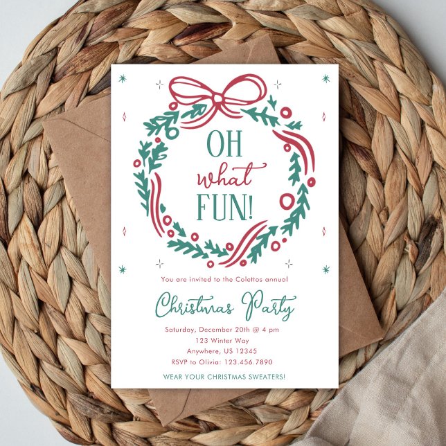 Oh What Fun Christmas Party Invitation  (Creator Uploaded)
