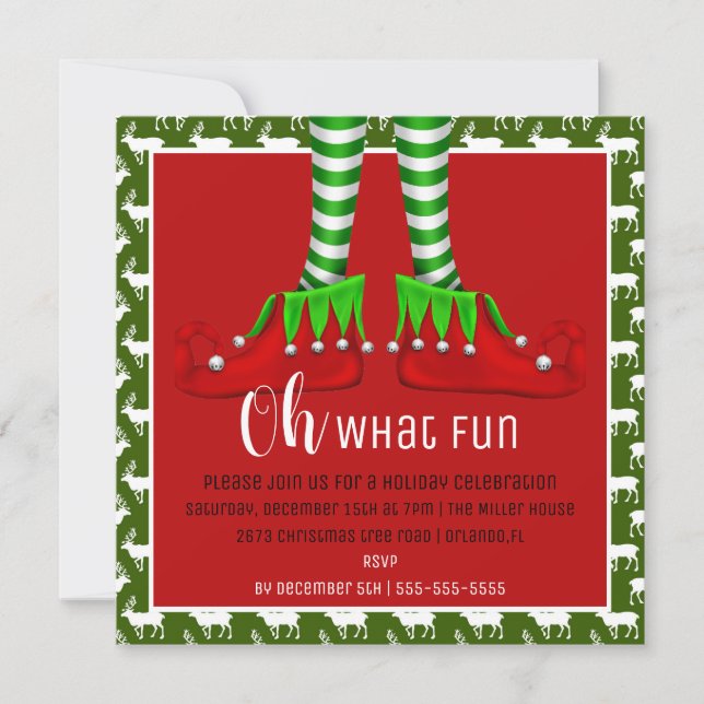 Oh, What Fun Christmas Party Invitation (Front)