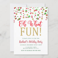 Oh What Fun Christmas Party Invitation