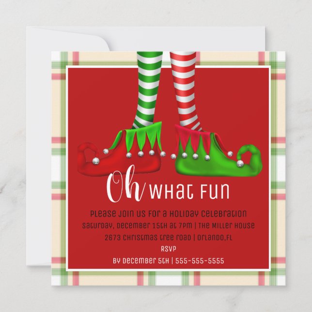 Oh, What Fun Christmas Party Invitation (Front)