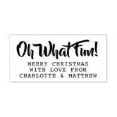 Oh What Fun Christmas personalized Rubber Stamp