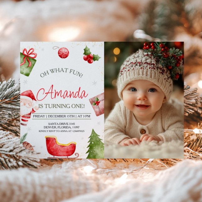Oh What Fun Christmas Photo Invitation (Creator Uploaded)