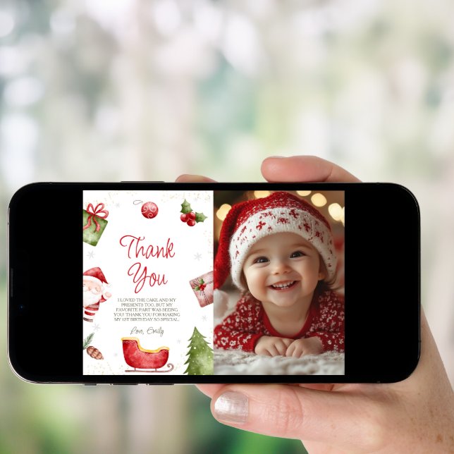 Oh What Fun Christmas Photo Thank You Card (Front Digital)