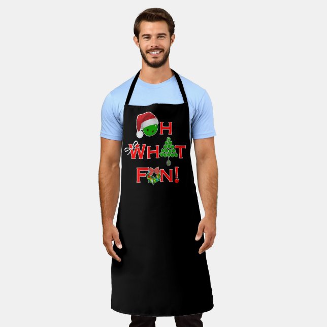 Oh What Fun Christmas Pickleball Apron (Worn)