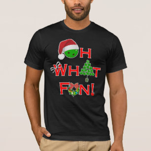 Oh What Fun Christmas Pickleball Dark T-Shirt