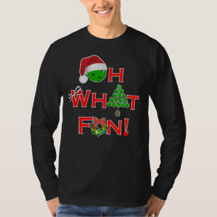 Oh What Fun Christmas Pickleball Dark T-Shirt