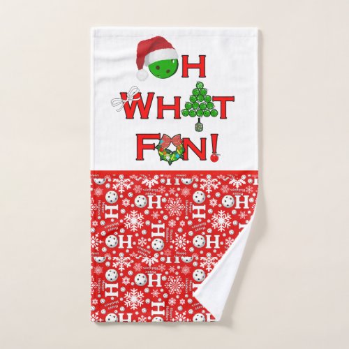 Oh What Fun Christmas Pickleball Hand Towel