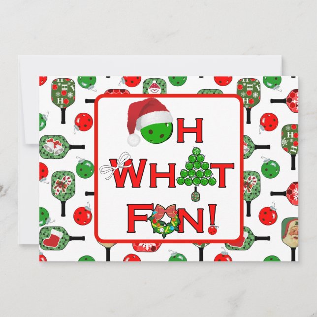 Oh What Fun Christmas Pickleball Party Holiday (Front)