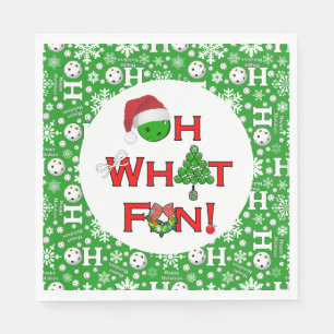 Oh What Fun Christmas Pickleball Party Snowballs Napkins