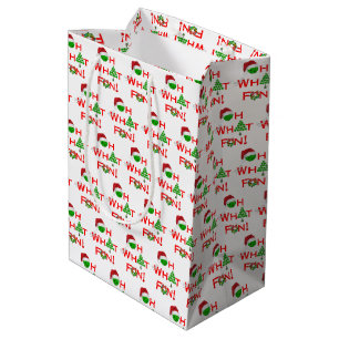 Oh What Fun Christmas Pickleball Red Green & White Medium Gift Bag