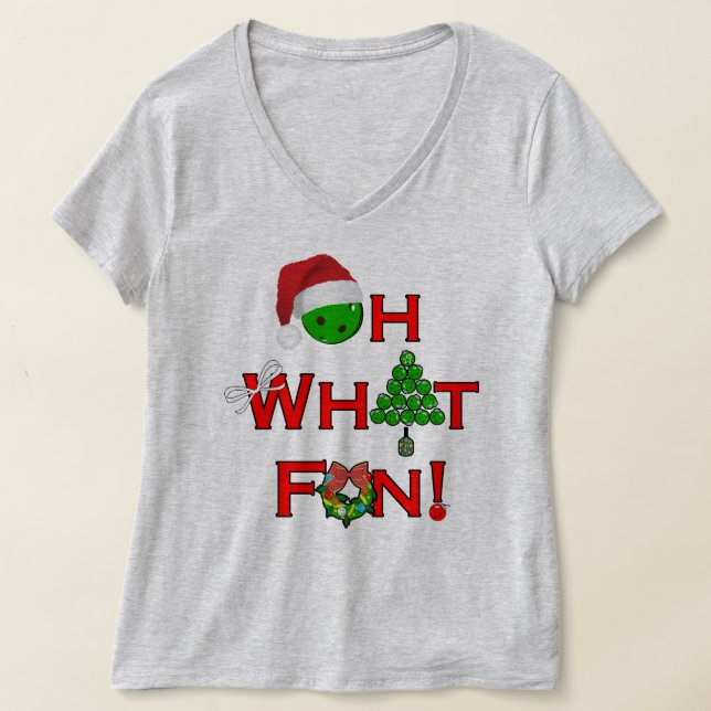 Oh What Fun Christmas Pickleball T-Shirt (Laydown)