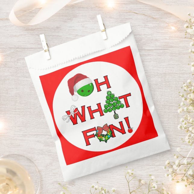 Oh What Fun Christmas Pickleball X-Mas Party Favor Bag (Clipped)