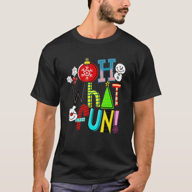 Oh What Fun Christmas Shirt With Wreath And Tree (Front)
