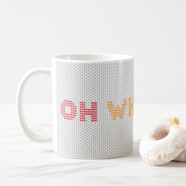 Oh What Fun Christmas Sweater Coffee Mug (With Donut)