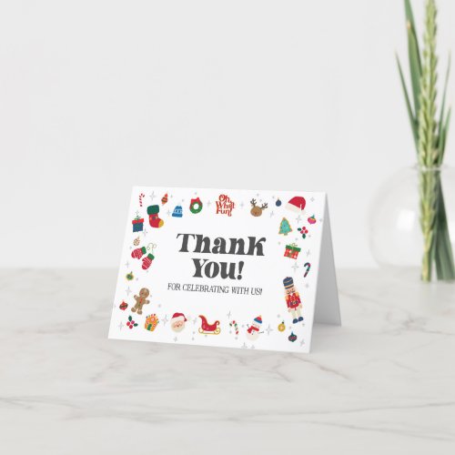 Oh What Fun Christmas thank you card for birthday