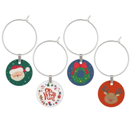 Oh What Fun Christmas Wine Charms