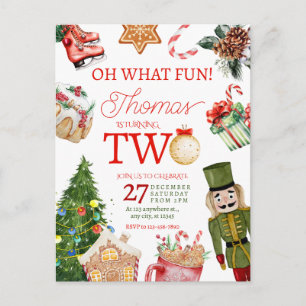 Oh What Fun Christmas Winter Secod Birthday Postcard
