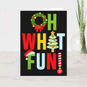 Oh What Fun Christmas With Wreath And Tree Card