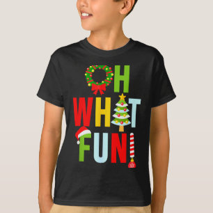 Oh What Fun Christmas With Wreath And Tree T-Shirt