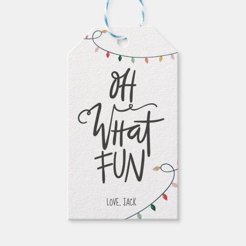 Oh What Fun Colorful Holiday Tag