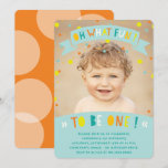 Oh What Fun Confetti First Birthday Party Invite