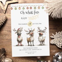 Oh what fun cute reindeers holidays party
