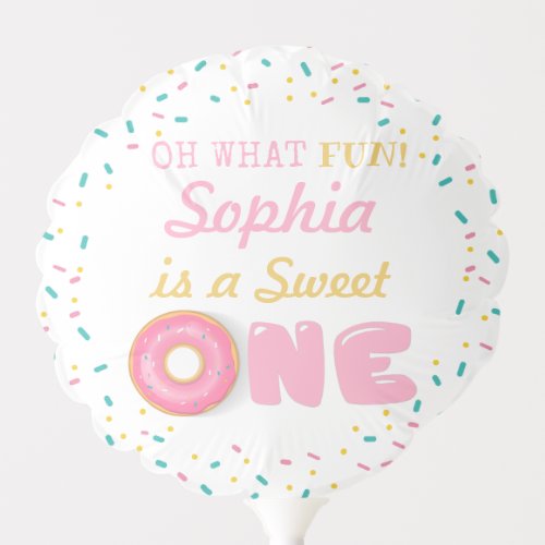 Oh What Fun Donuts First Birthday Party Balloon