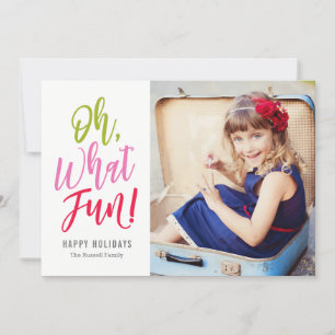 Oh What Fun EDITABLE COLOR Holiday Photo Card