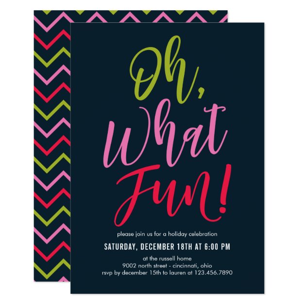 Oh What Fun EDITABLE COLOR Party Invitation