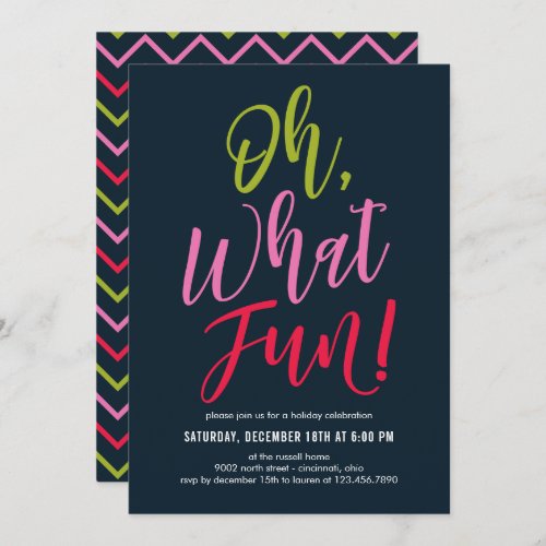 Oh What Fun EDITABLE COLOR Party Invitation