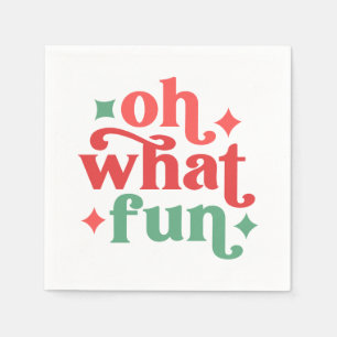 Oh What Fun - Festive Holiday Typography Napkins