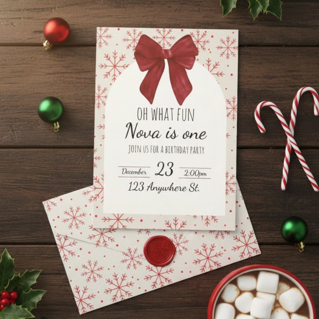 oh what fun! first birthday invitation (Creator Uploaded)