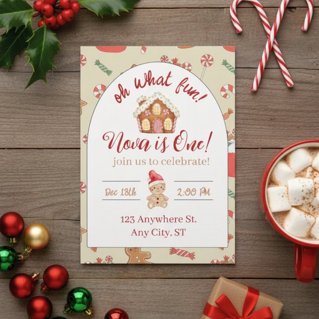 Oh what fun! first birthday invitation (Creator Uploaded)