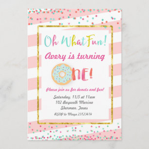 Oh What Fun First Birthday Invitation