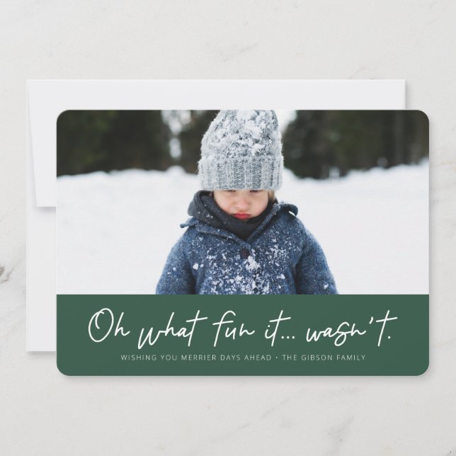 Oh what fun funny 2021 holiday photo card (Front)