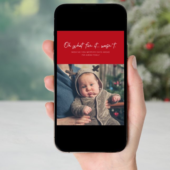 Oh what fun funny holiday photo card (Front Digital)