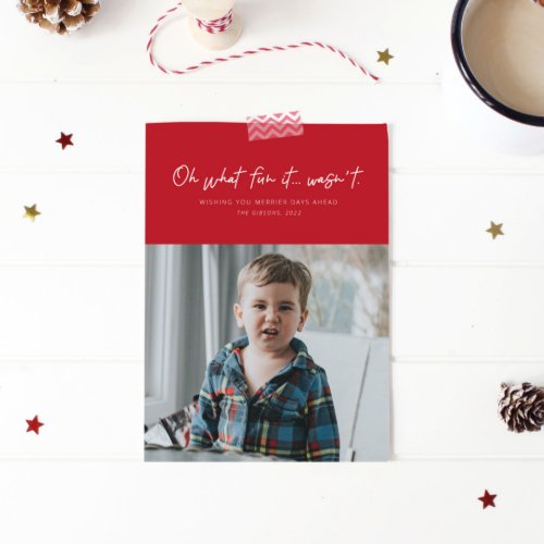 Oh what fun funny holiday photo card