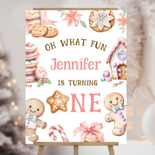 Oh What Fun Gingerbread 1st Birthday Welcome Foam Board