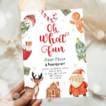 Oh What Fun Holiday Party Christmas Santa Birthday Invitation<br><div class="desc">★ Oh What Fun Christmas Party Holiday Santa Hat themed invitation for your perfect celebration. ★ If you need coordinating MATCHING ITEMS, please check our matching collection or shop. Do you have any questions about our designs or if you can't find what you are looking for, please contact us: info@designmypartystudio.com...</div>